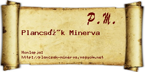 Plancsák Minerva névjegykártya